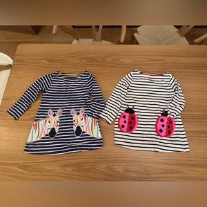 Mini Boden Striped Animal Tunic/Dress Lot